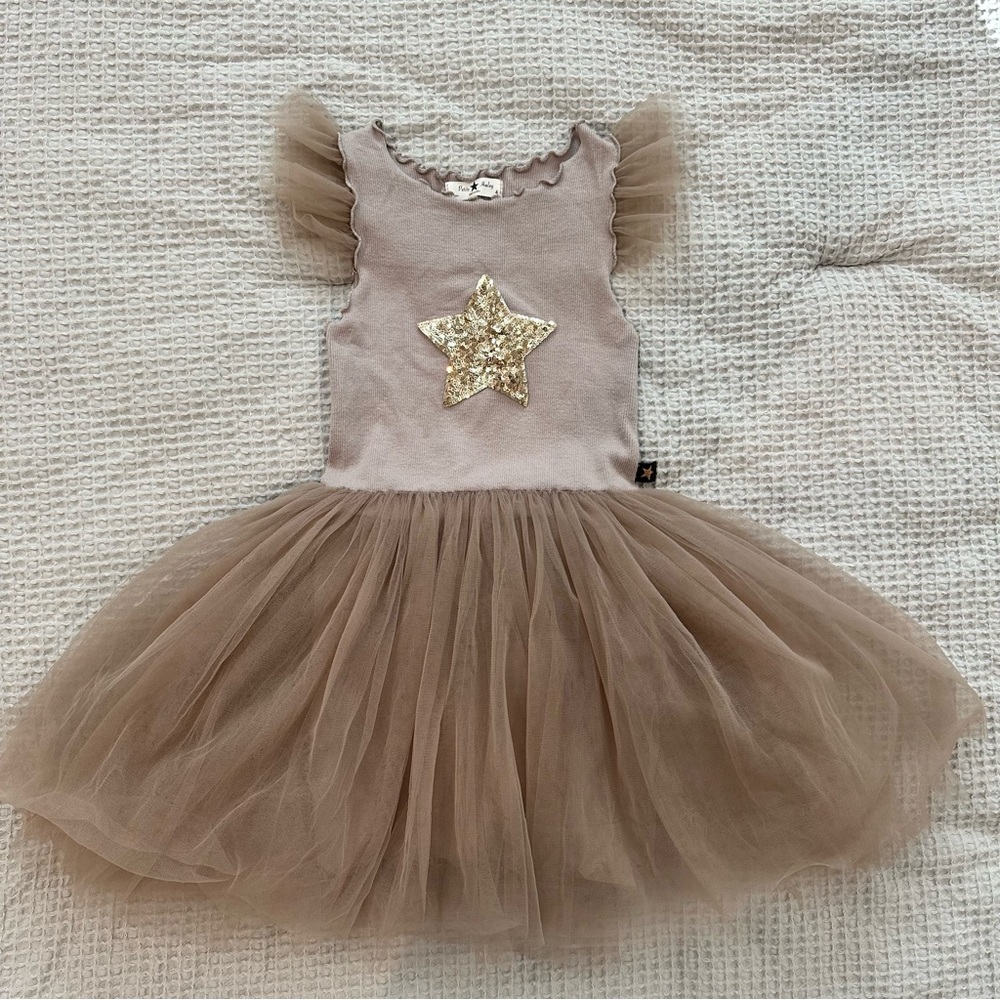 Girls' Tulle Dress with Gold Star